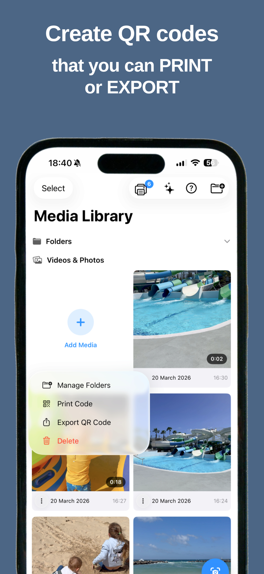 Selecting media in Vicode